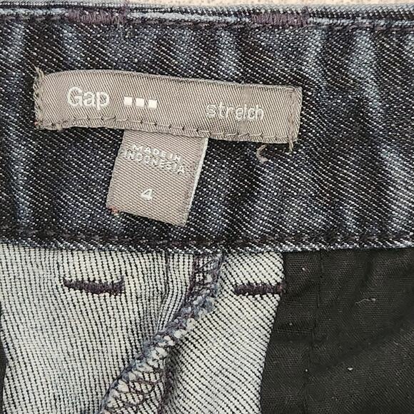 Gap Dark Blue Flat Front Cropped Jeans 4 Lightweight Slashed Front Pockets - Picture 4 of 6